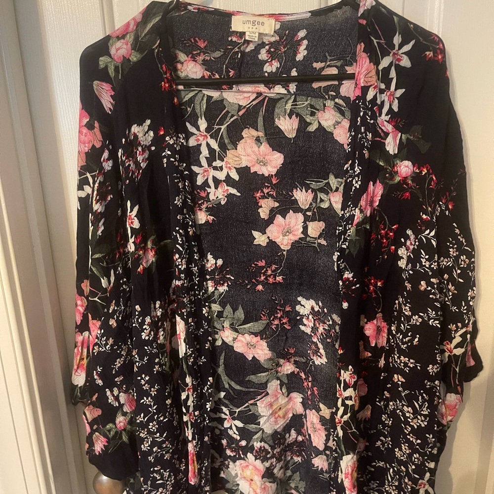 Umgee Floral Open-Front Kimono